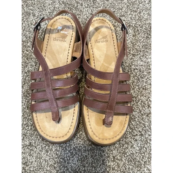 Dansko Evita Strappy Comfort Sandals Cognac Women's Size 39, Excellent Condition - Picture 6 of 9
